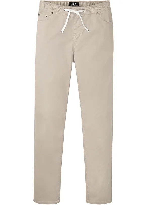Stretchig dra på-byxa, normal passform, raka ben, bonprix