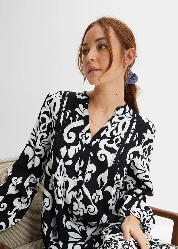 Tunikaklänning i följsam viskos, bonprix