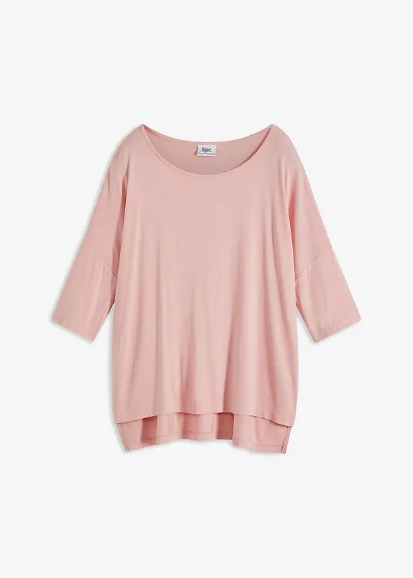 Fyrkantig T-shirt med båtringning i mjuk viskosmix, bonprix
