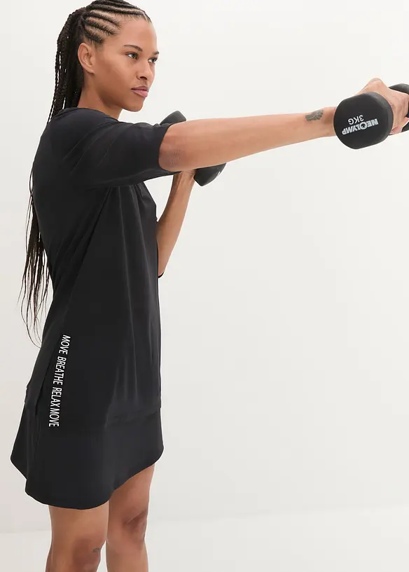 Lång funktionstopp med slits i snabbtorkande material, bonprix