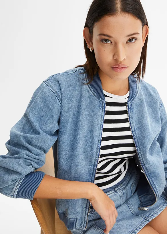 Blusjacka i denim, bonprix