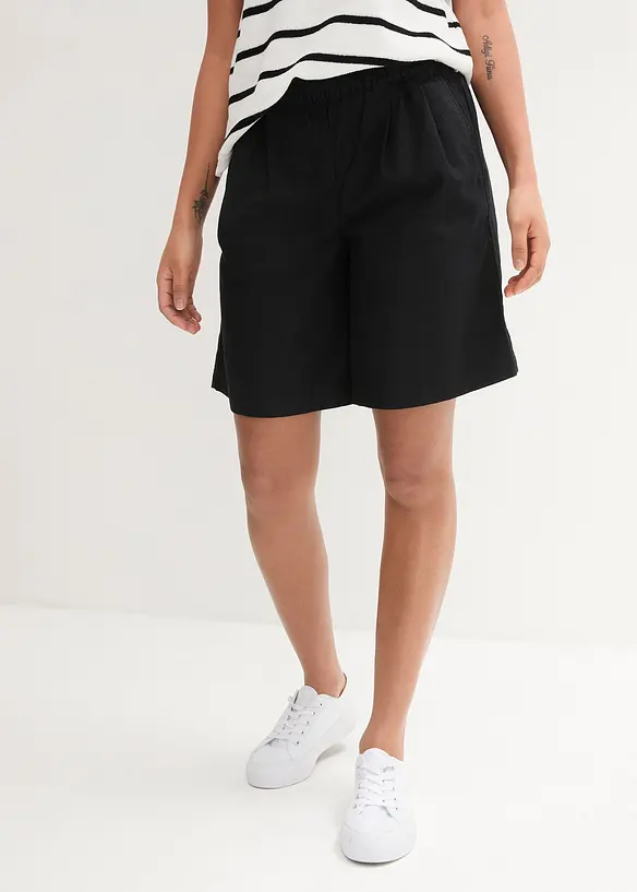 Bermudas i linne och bomull, bonprix