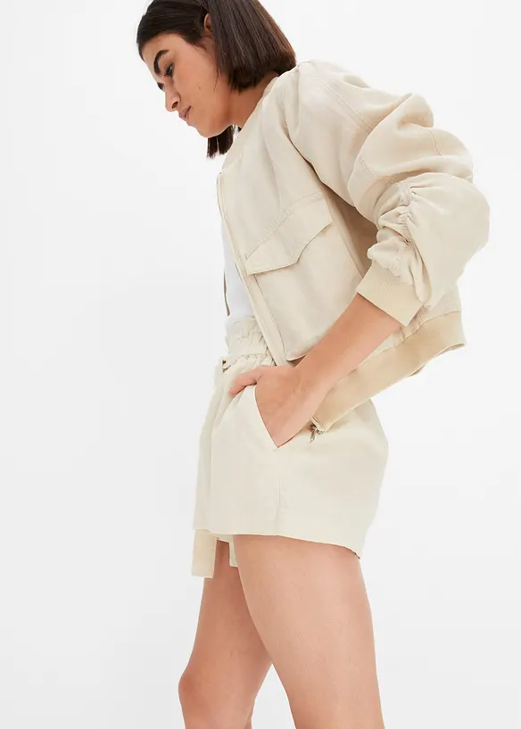 Linneshorts med hög midja, BODYFLIRT