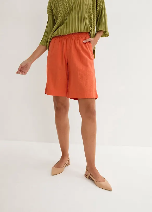 Shorts av lin- och viskosmix, bonprix