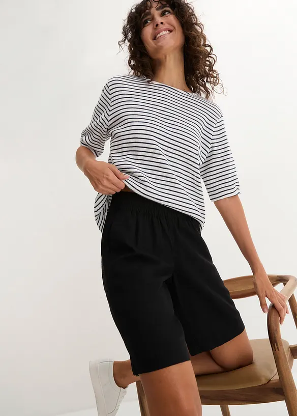 Shorts av lin- och viskosmix, bonprix