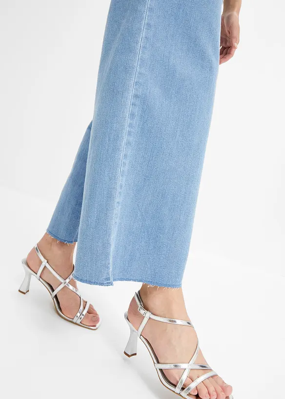 Wide Leg Jeans, High Waist, cropped, bonprix