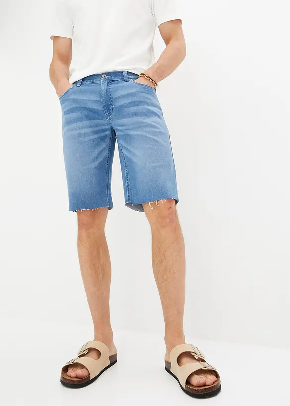 Stretchiga jeansbermudas, Relaxed Fit, bonprix