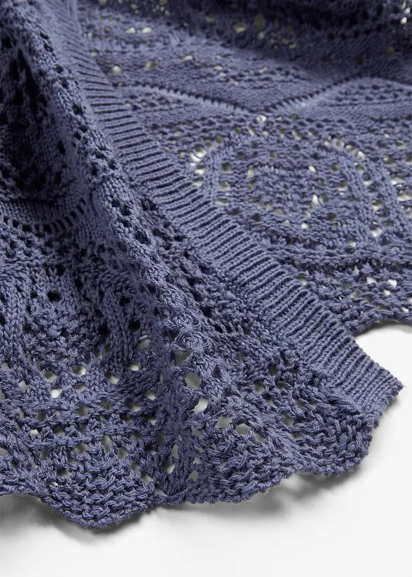 Lång hålmönstrad cardigan, bonprix