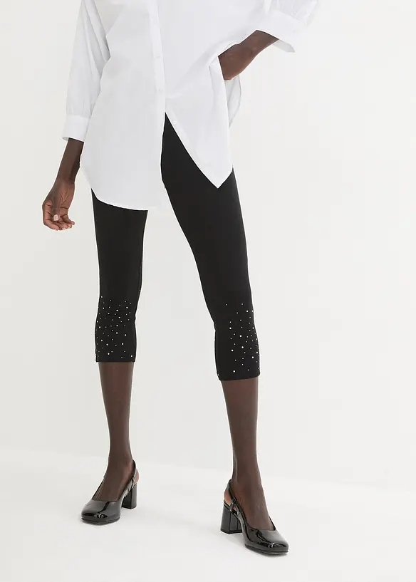 Caprileggings av bomullsmix, bonprix