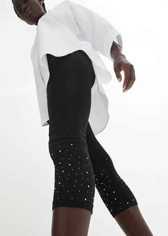 Caprileggings av bomullsmix, bonprix