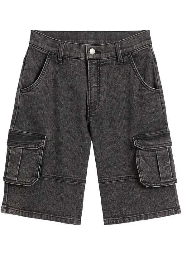 Jeansbermudas i cargomodell för barn, Loose Fit, bonprix
