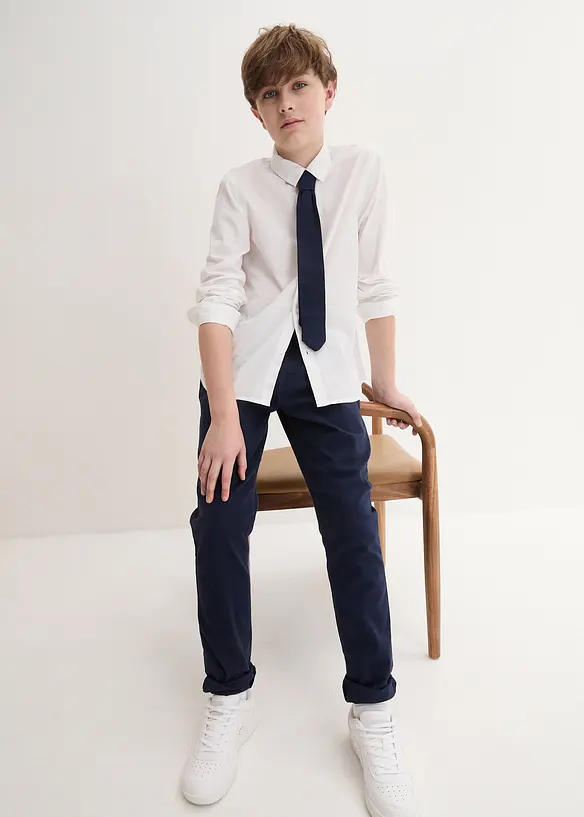 Chinos, skjorta och slips (3 delar), bonprix