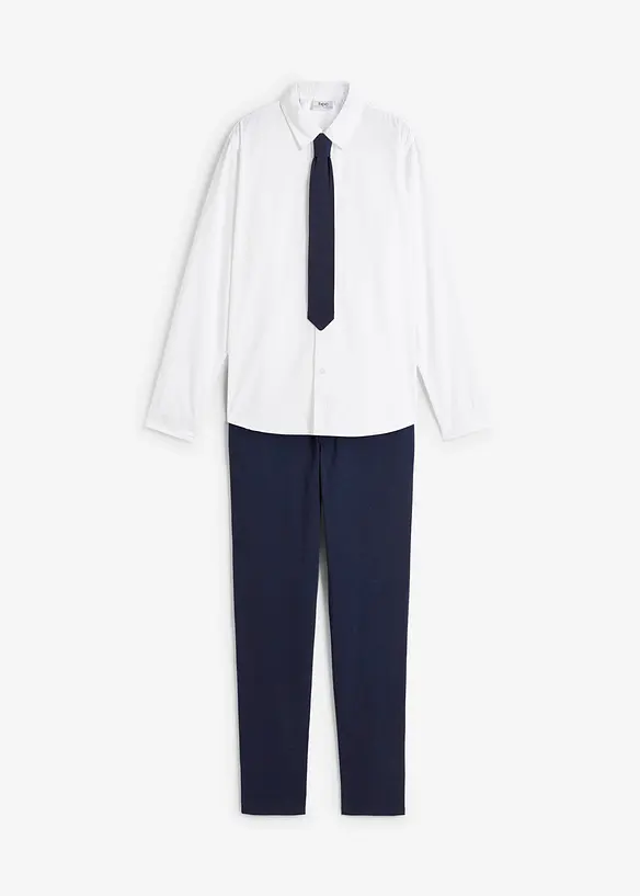Chinos, skjorta och slips (3 delar), bonprix