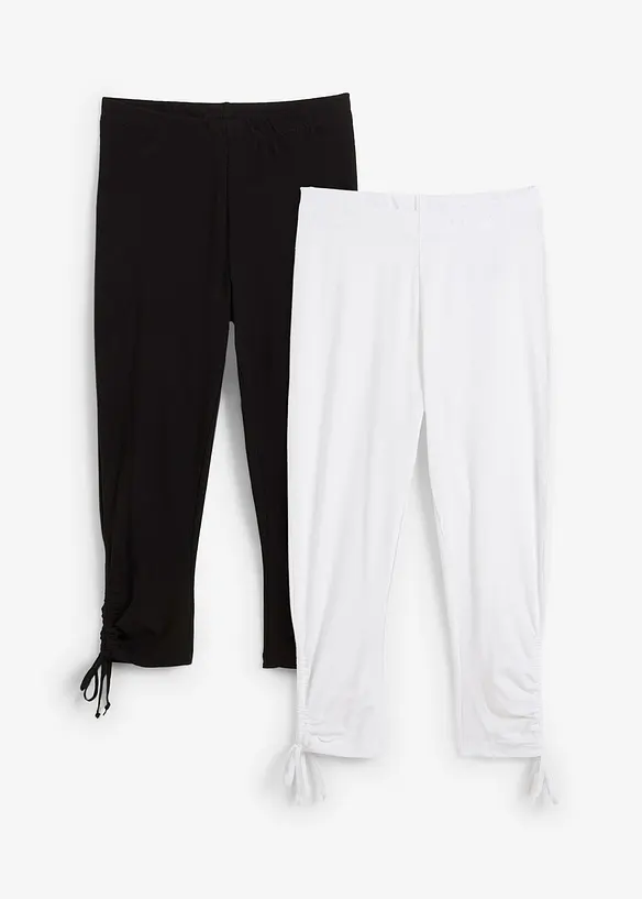 Caprileggings med rynk (2-pack), bonprix