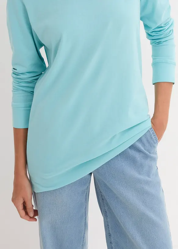 Lång topp med rund halsringning (5-pack), bonprix