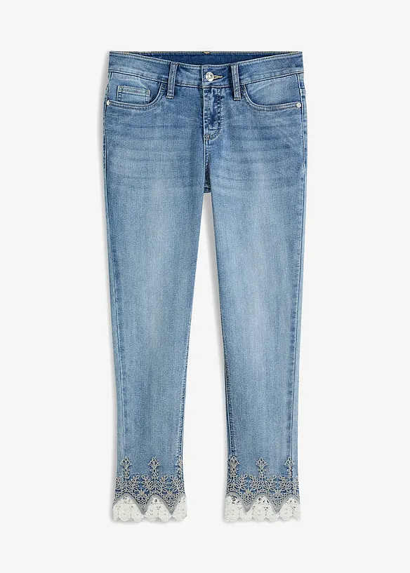 Skinny-jeans med spets, bonprix