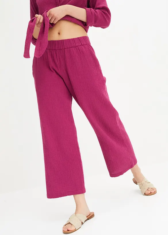Marlenebyxa i bomullsmuslin, bonprix