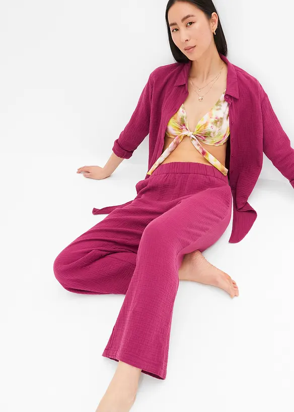 Marlenebyxa i bomullsmuslin, bonprix