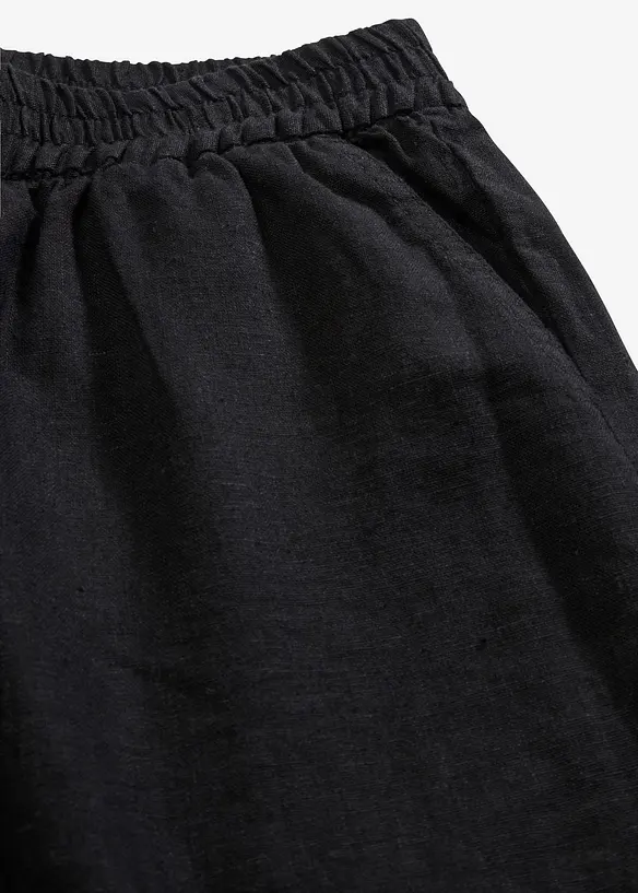 Dra på-bermudas i luftig linnemix, bonprix