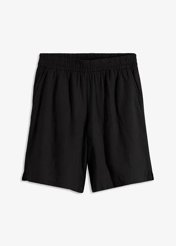 Dra på-bermudas i luftig linnemix, bonprix