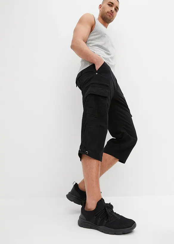 Långa cargoshorts av ren bomull, Regular Fit, bonprix