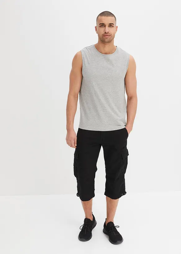 Långa cargoshorts av ren bomull, Regular Fit, bonprix