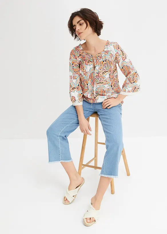 Blus av mjuk viskos, bonprix