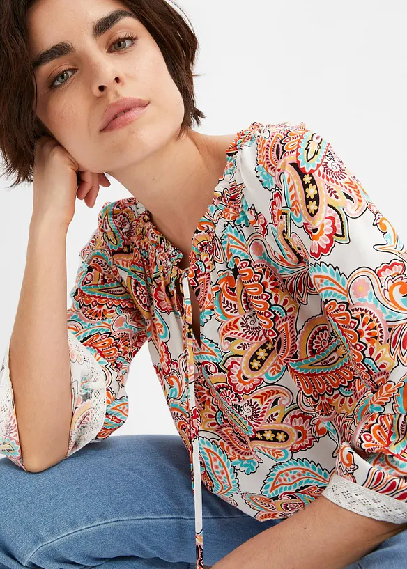 Blus av mjuk viskos, bonprix