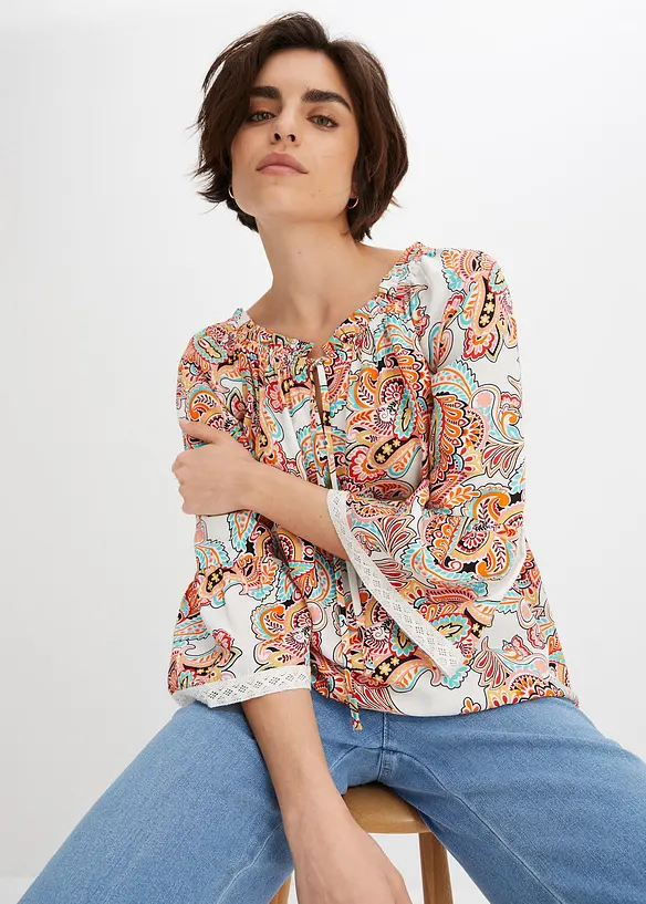 Blus av mjuk viskos, bonprix