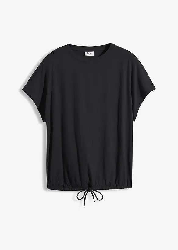 Topp med knytband i nederkanten, i mix av bomull och viskos, bonprix