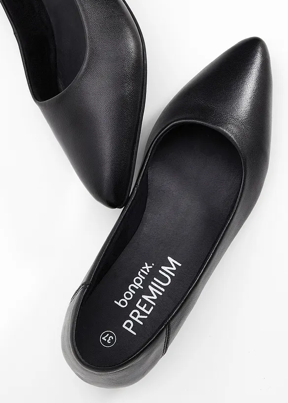 Ballerinaskor av skinn, bonprix