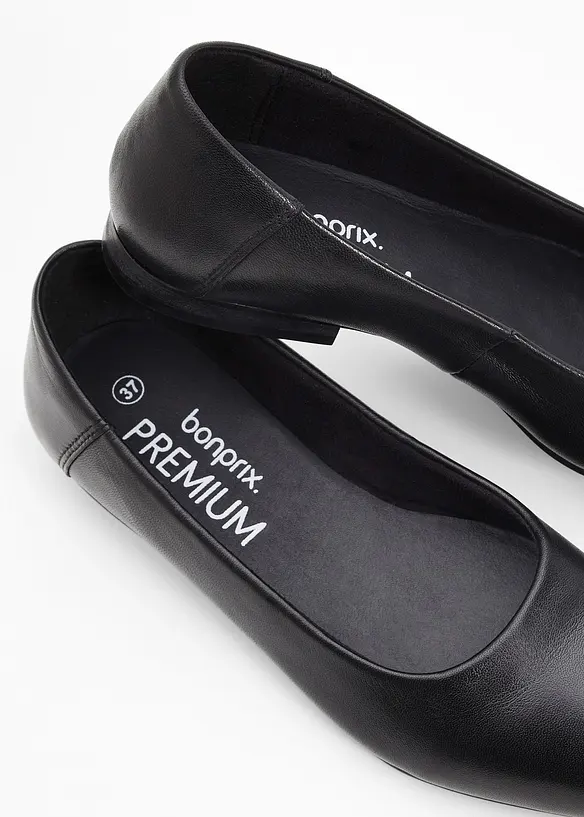 Ballerinaskor av skinn, bonprix