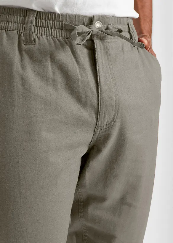 Chinos med linneandel, Regular Fit, Straight, bonprix