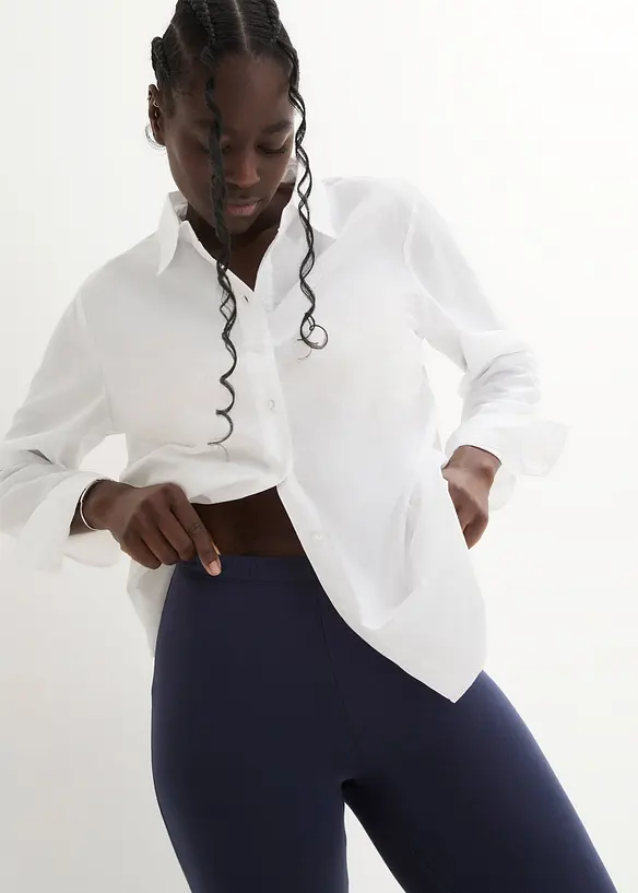 Caprileggings med knapp i ekologisk bomull, bonprix