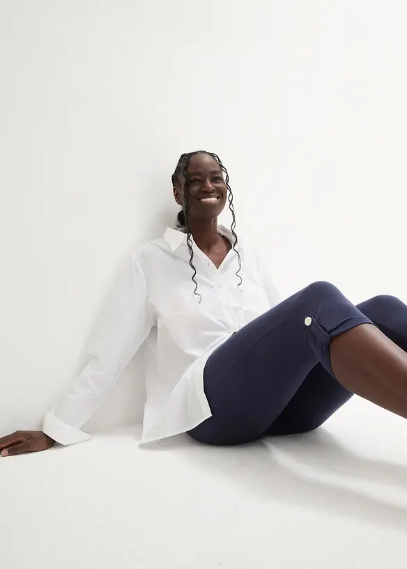 Caprileggings med knapp i ekologisk bomull, bonprix