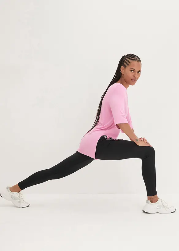 Funktionell snabbtorkande longshirt med slits, bonprix