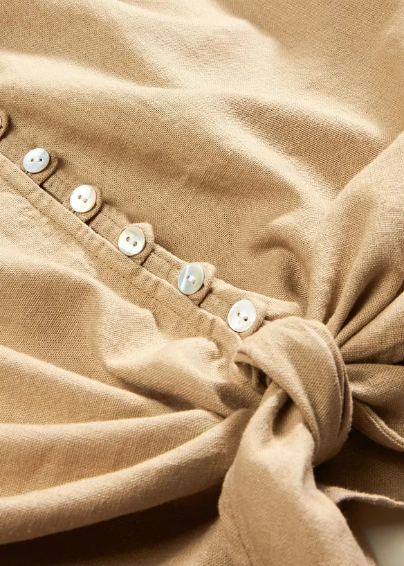 Blus i linneblandning, bonprix