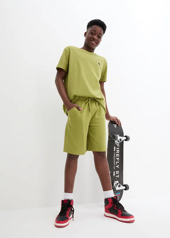 T-shirt och shorts i ekologisk bomull (2 delar), bonprix