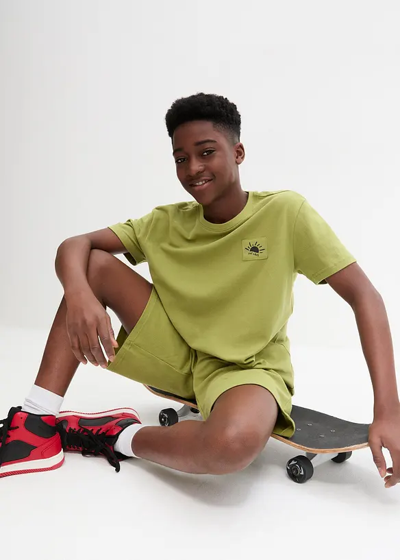 T-shirt och shorts i ekologisk bomull (2 delar), bonprix