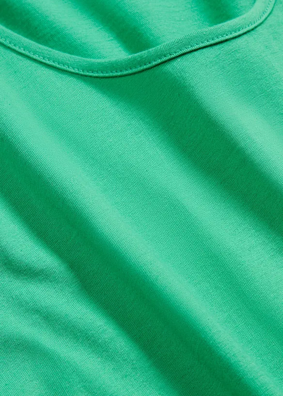 Kort A-linjeformad jerseyklänning utan ärmar, bonprix