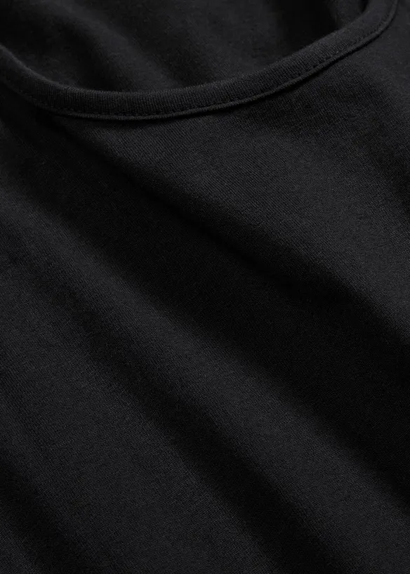 Kort A-linjeformad jerseyklänning utan ärmar, bonprix