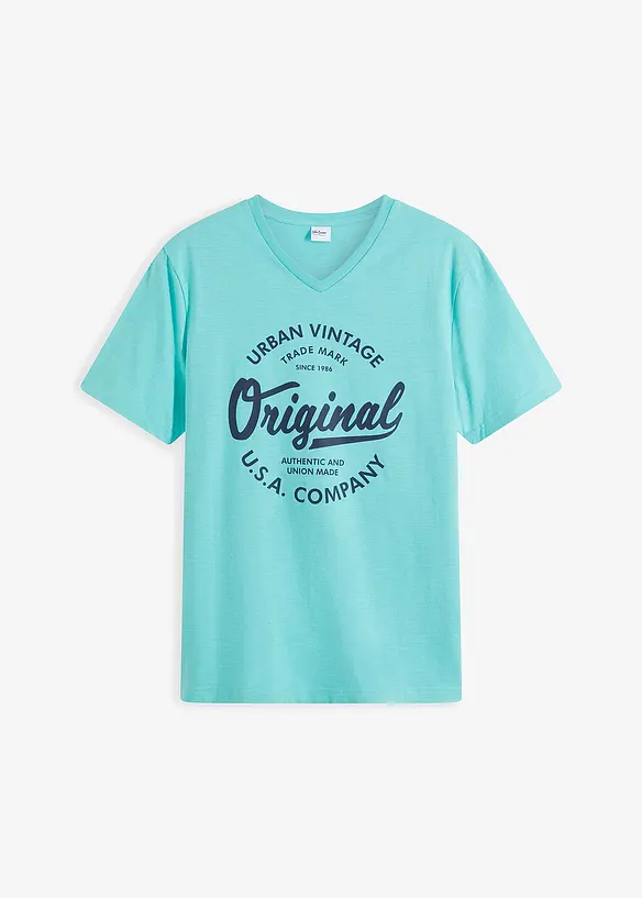 T-shirt med V-ringning i ren bomull, bonprix