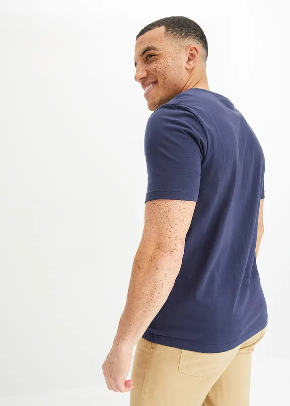 T-shirt med V-ringning i ren bomull, bonprix