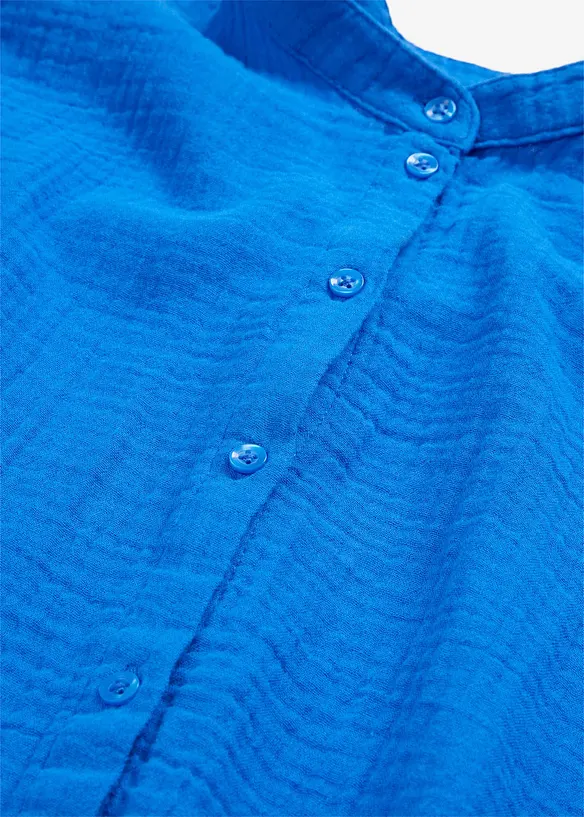 Oversize-muslinblus i bomull, lång modell, bonprix