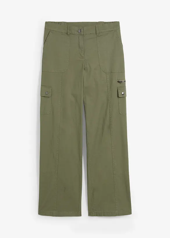 Cargojeans i bomull, Mid Waist, bonprix