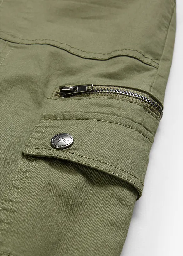 Cargojeans i bomull, Mid Waist, bonprix