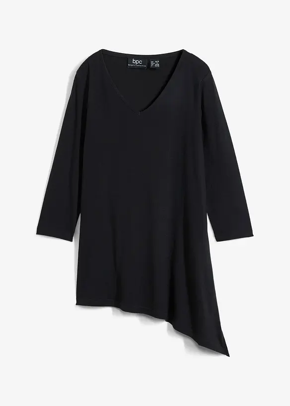 Asymmetrisk lång topp i bomull och viskos, bonprix