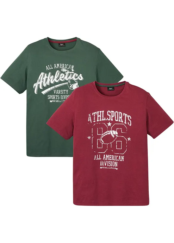 T-shirt med sportigt tryck (2-pack), bonprix