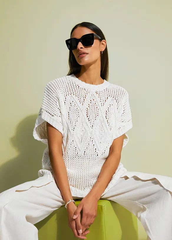 Stickad topp, bonprix