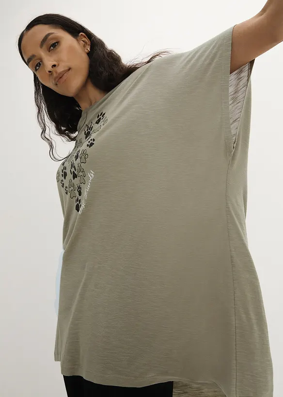 Bigshirt i lätt material med tryck, bonprix